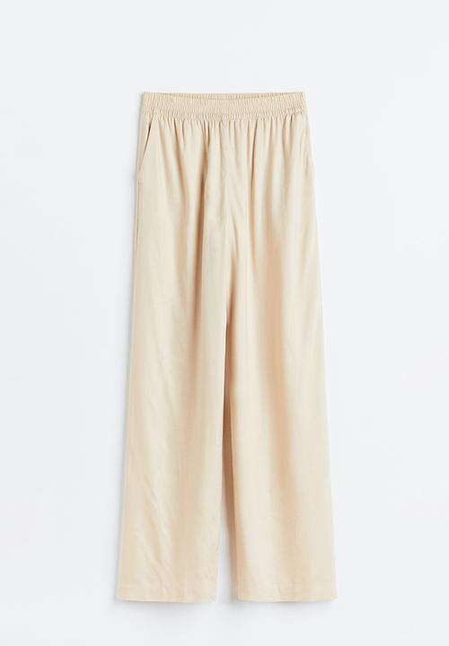 H&M - Wide pull-on trousers - light beige