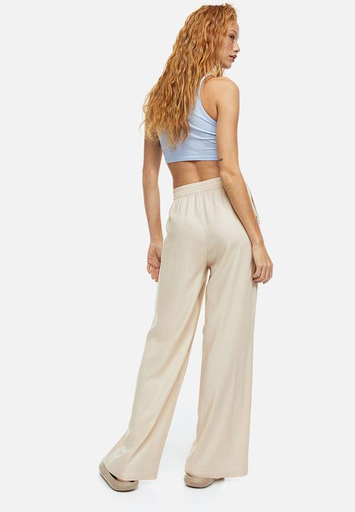 H&M - Wide pull-on trousers - light beige