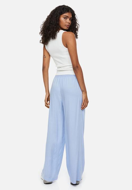 H&M - Wide pull-on trousers - light blue