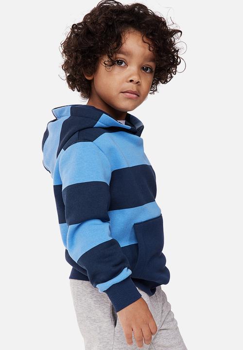 H&M - Hoodie - dark blue/striped 
