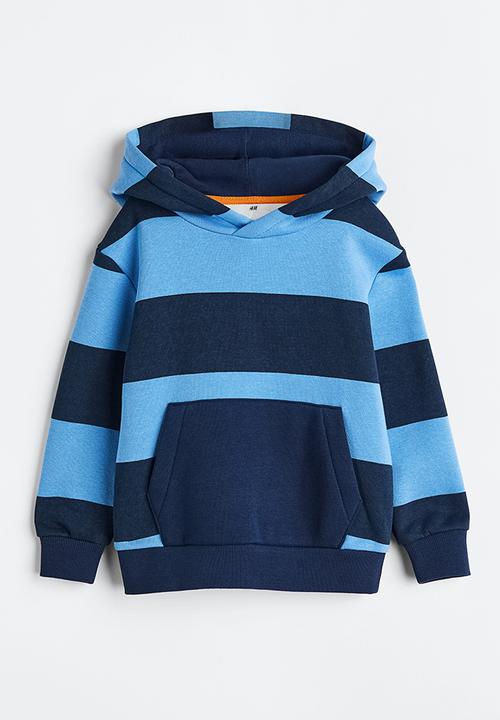 H&M - Hoodie - dark blue/striped 