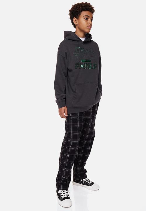 H&M - Oversized printed hoodie - black/game controller