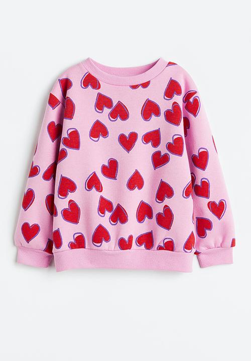 H&M - Printed sweatshirt - pink hearts 