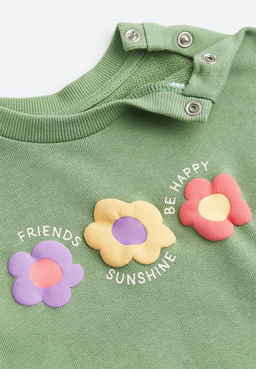 H&M - Sweatshirt - green/flowers