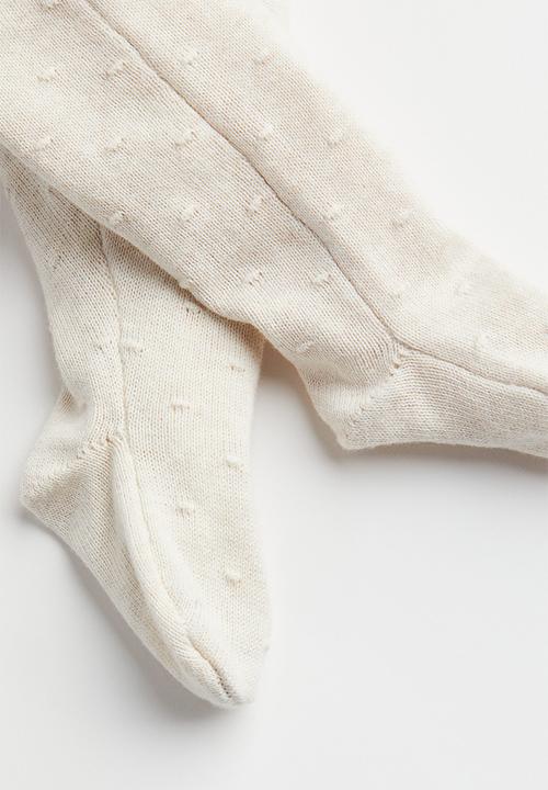 H&M - 2-piece knitted cotton set - light beige