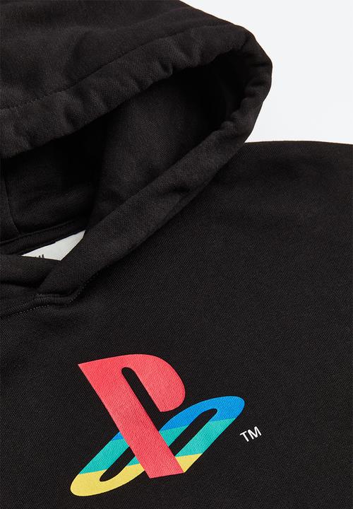 H&M - Oversized printed hoodie - black playstation 