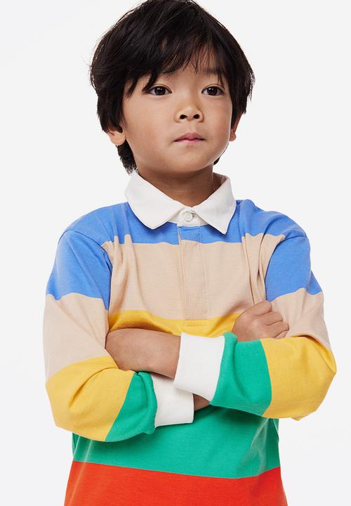 H&M - Cotton rugby shirt - green/block-striped