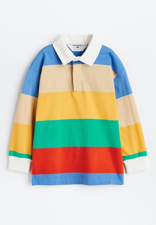 H&M - Cotton rugby shirt - green/block-striped