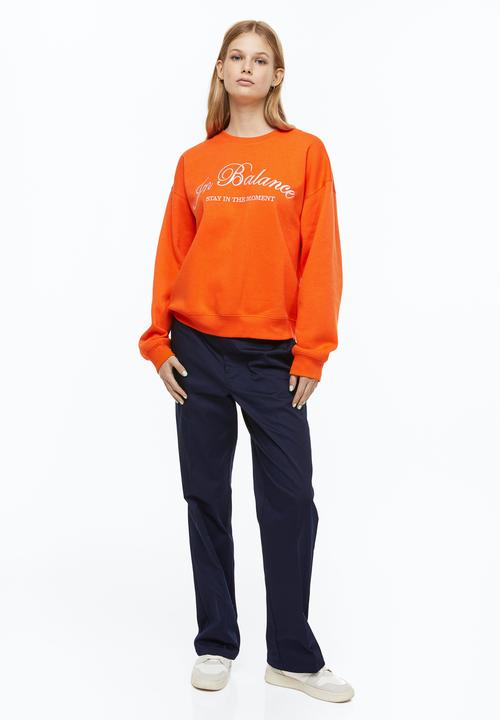 H&M - Embroidered sweatshirt - orange