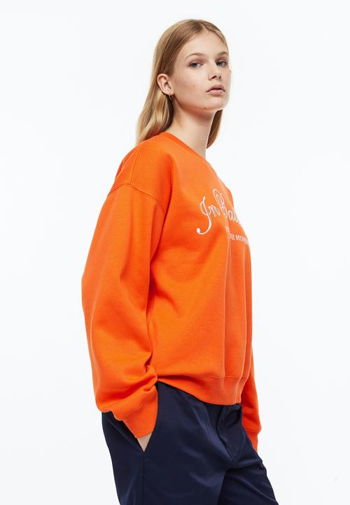 H&M - Embroidered sweatshirt - orange