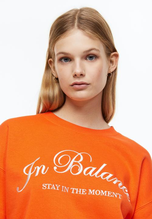 H&M - Embroidered sweatshirt - orange