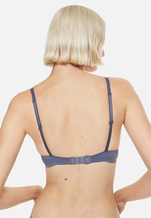 H&M - Microfibre push-up bra - pigeon blue
