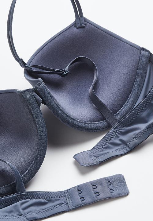 H&M - Microfibre push-up bra - pigeon blue