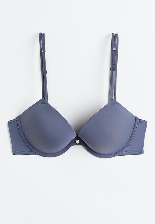 H&M - Microfibre push-up bra - pigeon blue