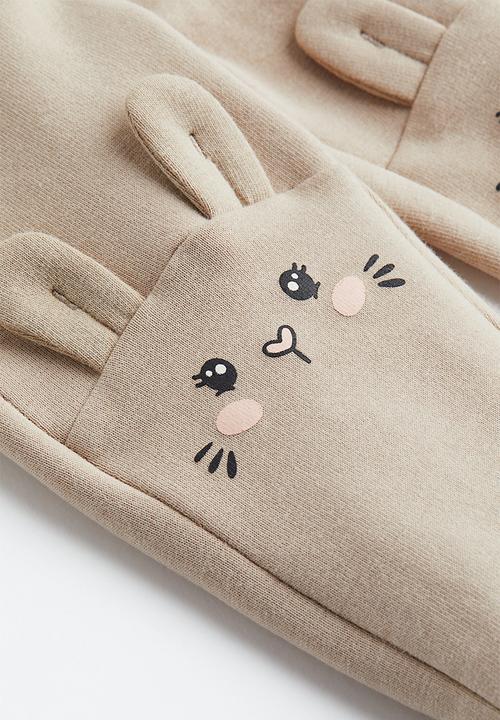 H&M - Brushed-inside leggings - beige/bunnies