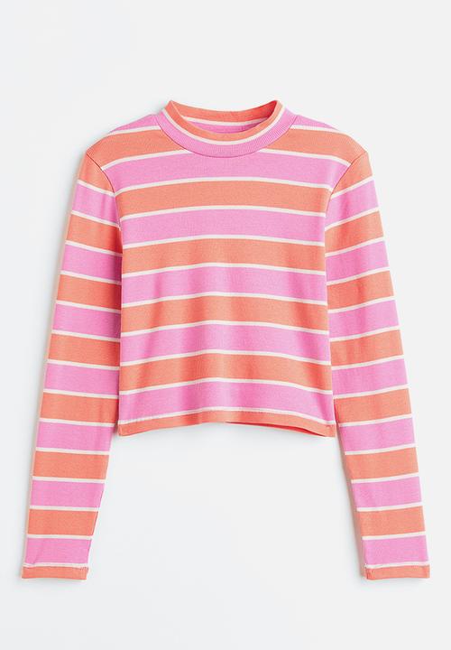 H&M - Long-sleeved jersey top - pink/striped
