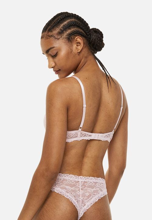 H&M - Lace super push-up bra - light pink