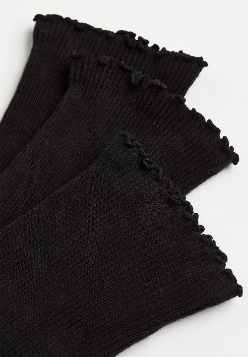 H&M - 3-pack rib-knit socks - black