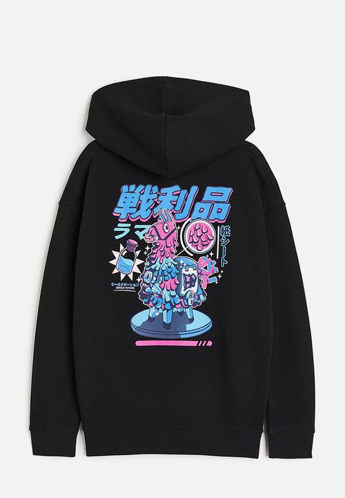 H&M - Printed hoodie - black fortnite 
