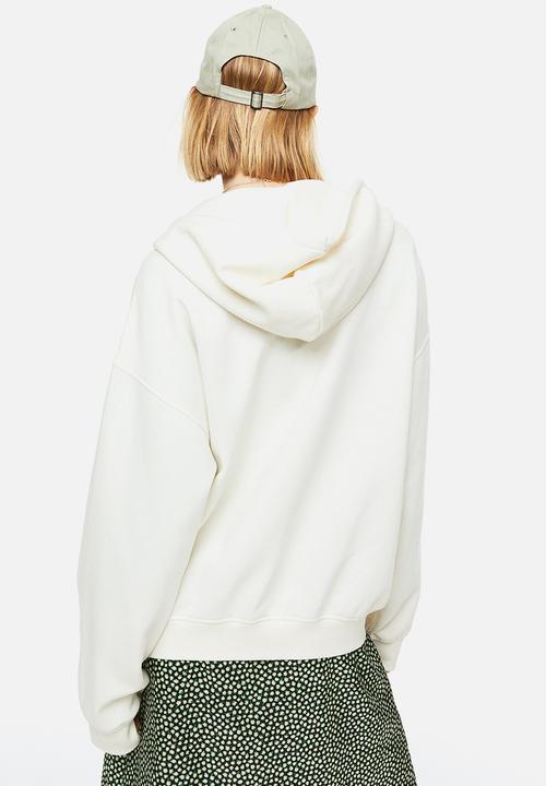 H&M - Oversized zip-through hoodie - multi,white