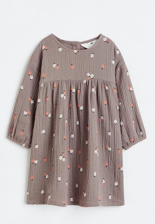 H&M - A-line dress - beige  & grey