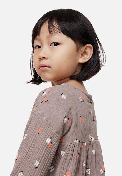 H&M - A-line dress - beige  & grey