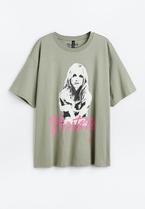 H&M - Oversized printed t-shirt - green,multi