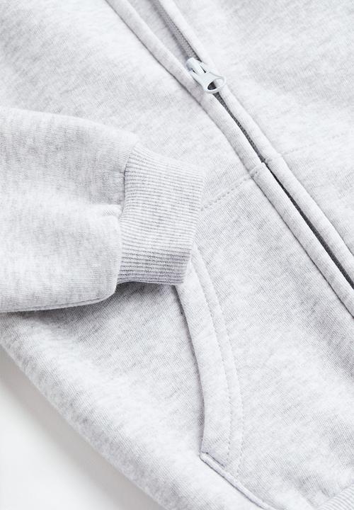 H&M - Zip-through hoodie - light grey marl