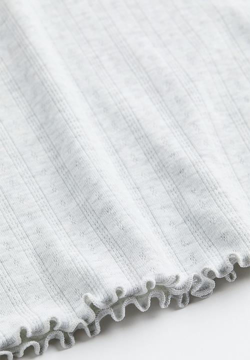 H&M - Pointelle jersey top - grey