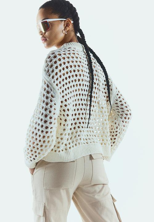 H&M - Oversized pointelle-knit jumper - white