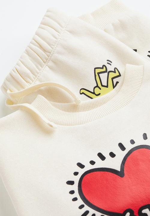 H&M - Keith Haring x H&M: 2 Piece printed set - natural white/keith haring