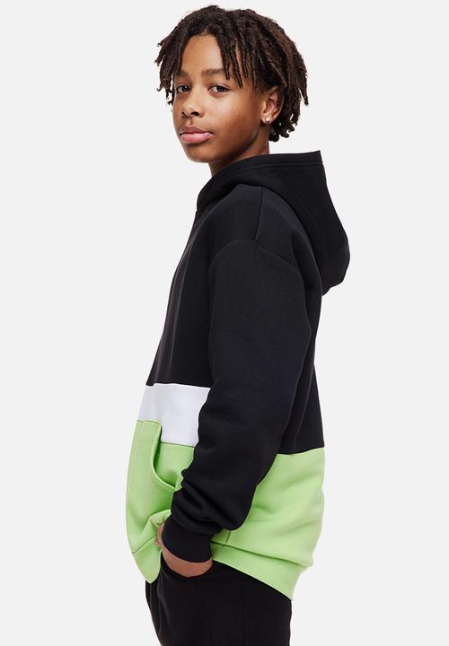 H&M - Oversized hoodie - black/block-coloured