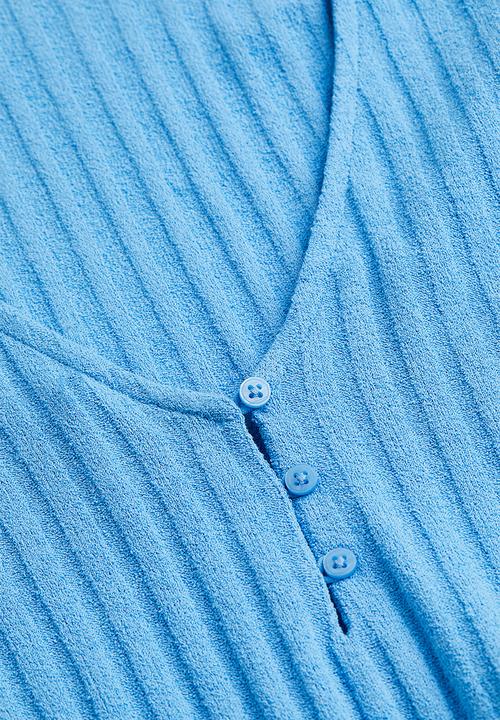 H&M - Ribbed jersey top - blue