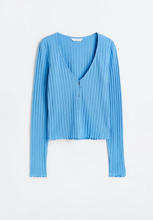 H&M - Ribbed jersey top - blue