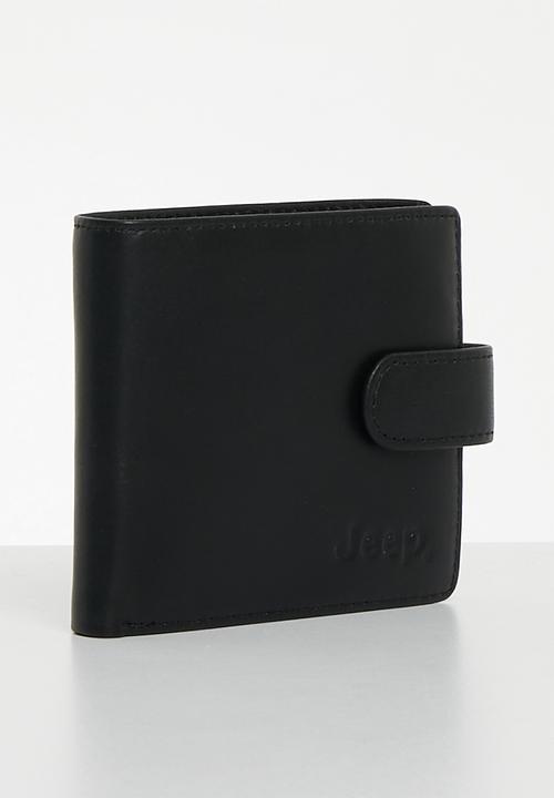 JEEP - Jeep leather tab billfold wallet - black