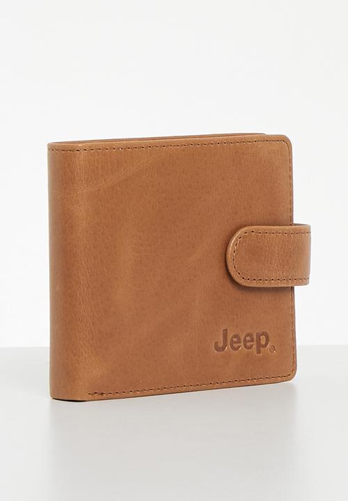JEEP - Jeep leather tab billfold wallet - choc