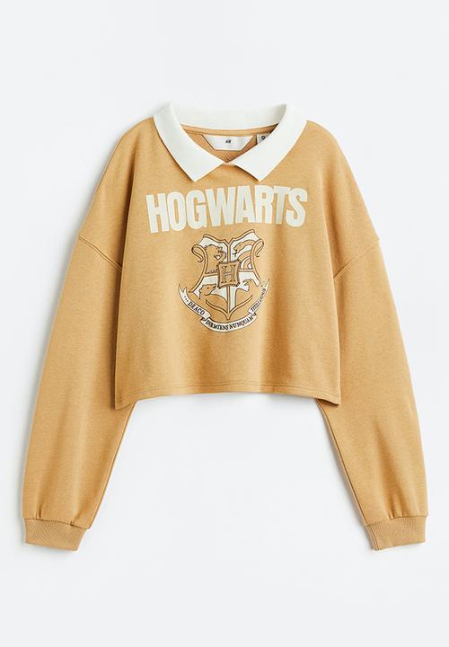 H&M - Boxy-style printed sweatshirt - beige ,multi