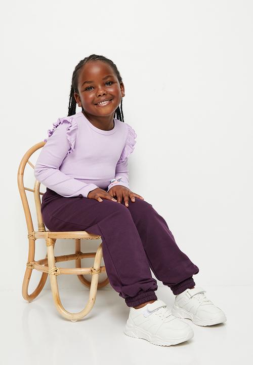 Superbalist - Frill detail rib tee - lilac