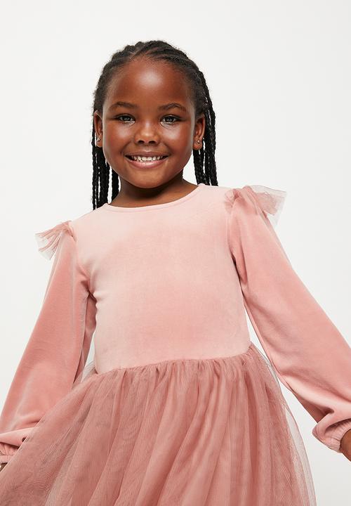 Superbalist - Combo velour dress - pale rose