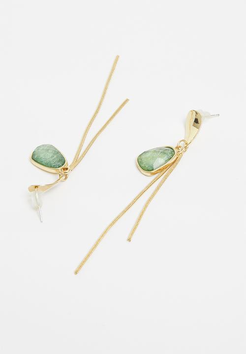 Superbalist - Rowan statement earrings - gold & green