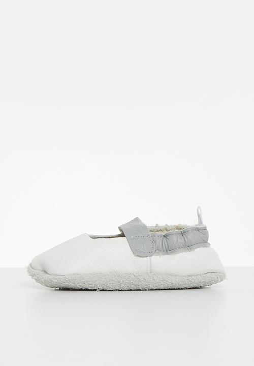 Pitta-Patta Shoes - Mary jane star - white & grey