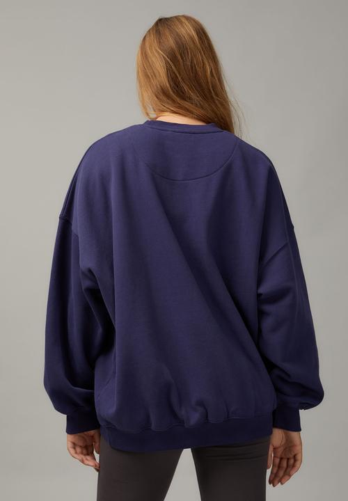 Factorie - Slouchy premium graphic crew - patriot blue/tribeca