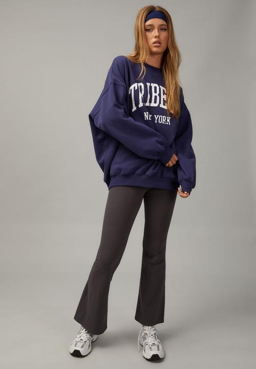 Factorie - Slouchy premium graphic crew - patriot blue/tribeca