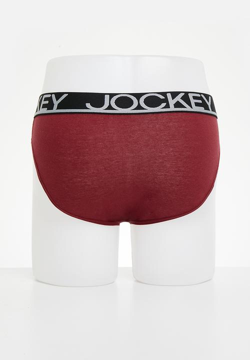 Jockey - 3+1 Pk Jockey plain brief - bright cobalt, cabernet, springlake, black