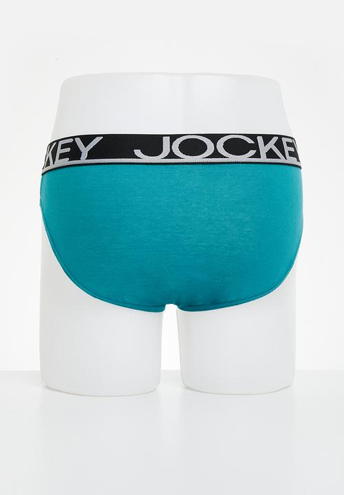 Jockey - 3+1 Pk Jockey Plain Brief - Woodland Grey, Bright Aqua, Garbour Blue, 