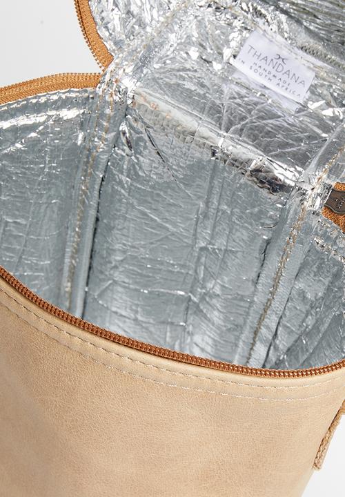 Thandana - Wine cooler double carry leather - hazelnut