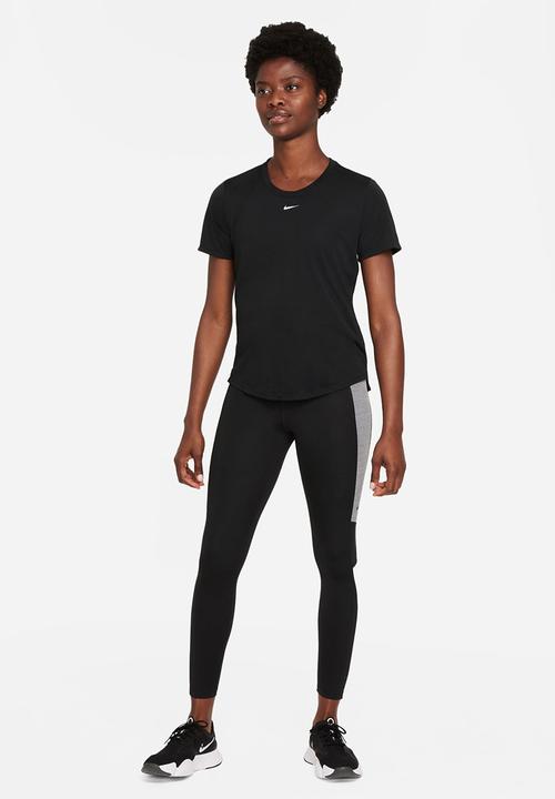 Nike - W nk one df short sleeve std top - black & white