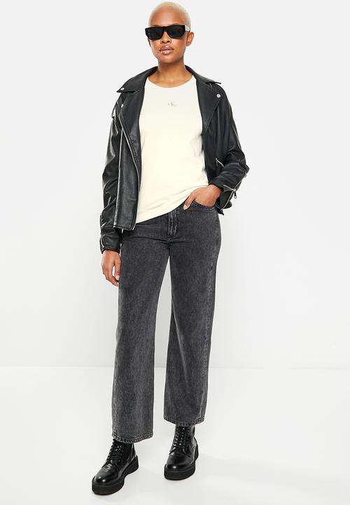 Calvin Klein - Micro monologo slim fit tee - ivory