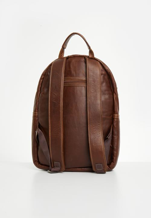 Thandana - Leather Laptop Backpack - Tobac
