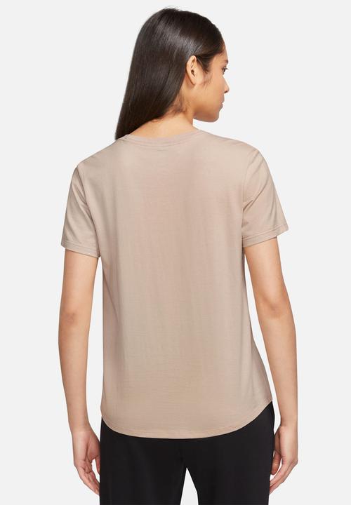 Nike - W nsw tee essntl icn ftra - sanddrift & white